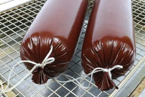 Summer Sausage Casing - 3lb Size 2.5 x 20 in. Mahogany Fibrous add Venison, Beef, Pork, Elk thumbnail 4