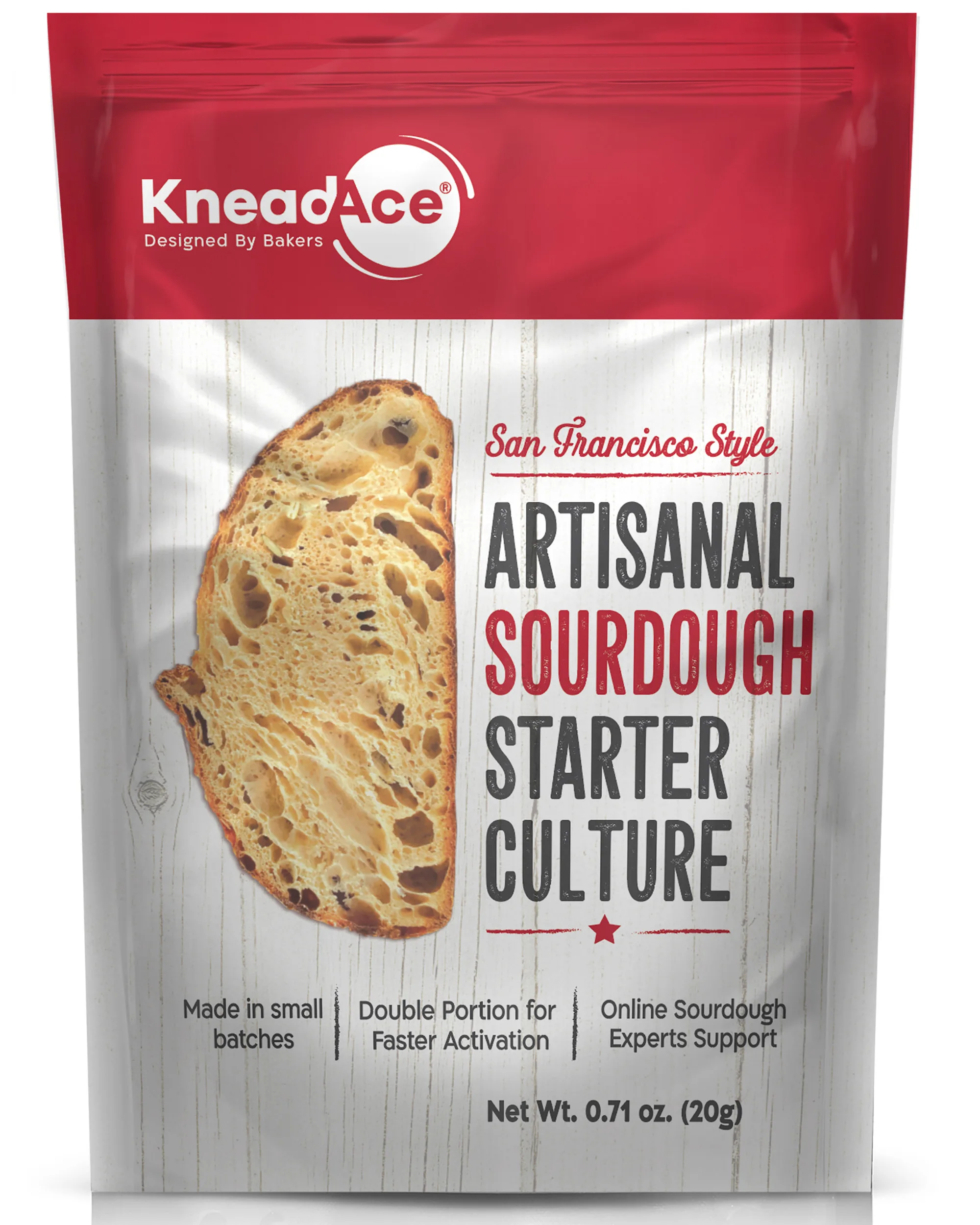 KneadAce Sourdough Starter Culture Fast Acting Sour Dough Starter for Homemade Bread Baking 0.71 oz