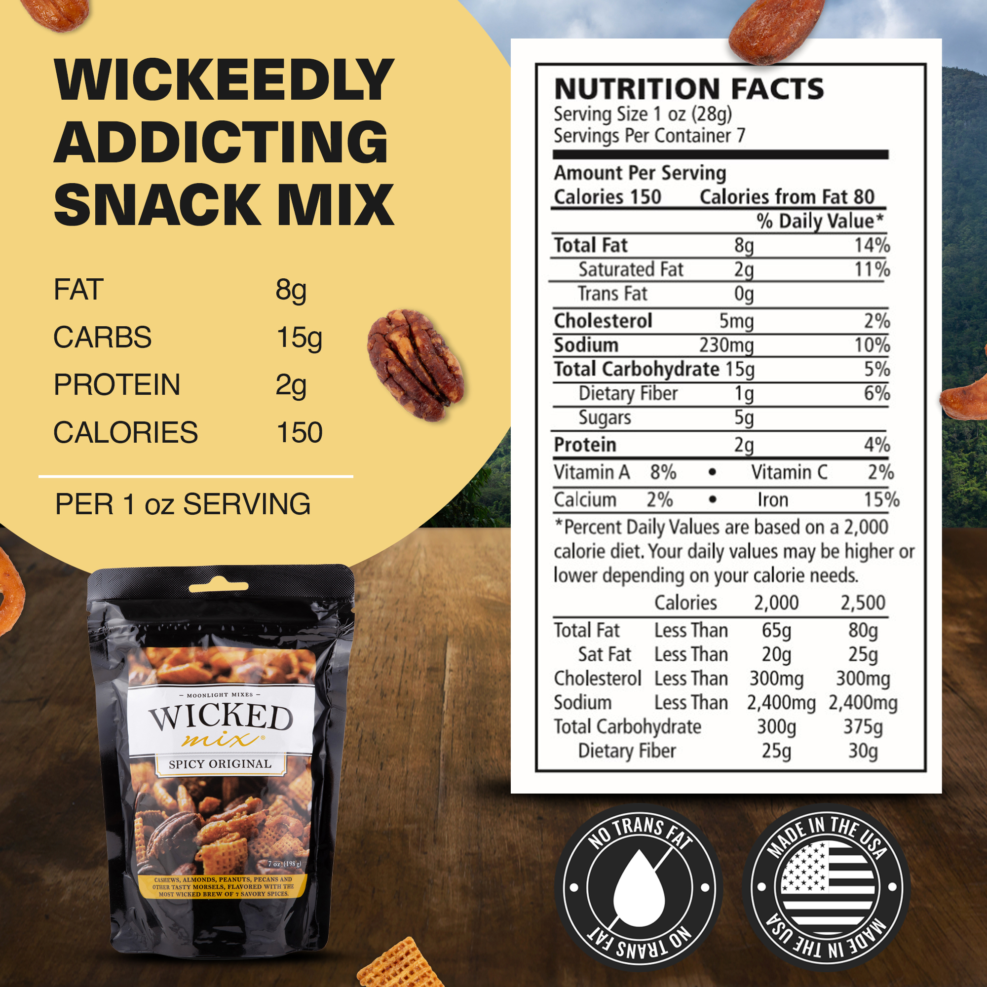 Wicked Mix Original Snack Mix with Mixed Nuts, Sweet & Spicy Trail Mix, 7oz (Pack of 1) thumbnail 4