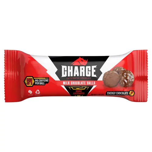 3 Count, Charge Chocolate Milk Chocolate, Highly Caffeinated, Individually Wrapped Ball, 54mg of caffeine, 1.5 oz