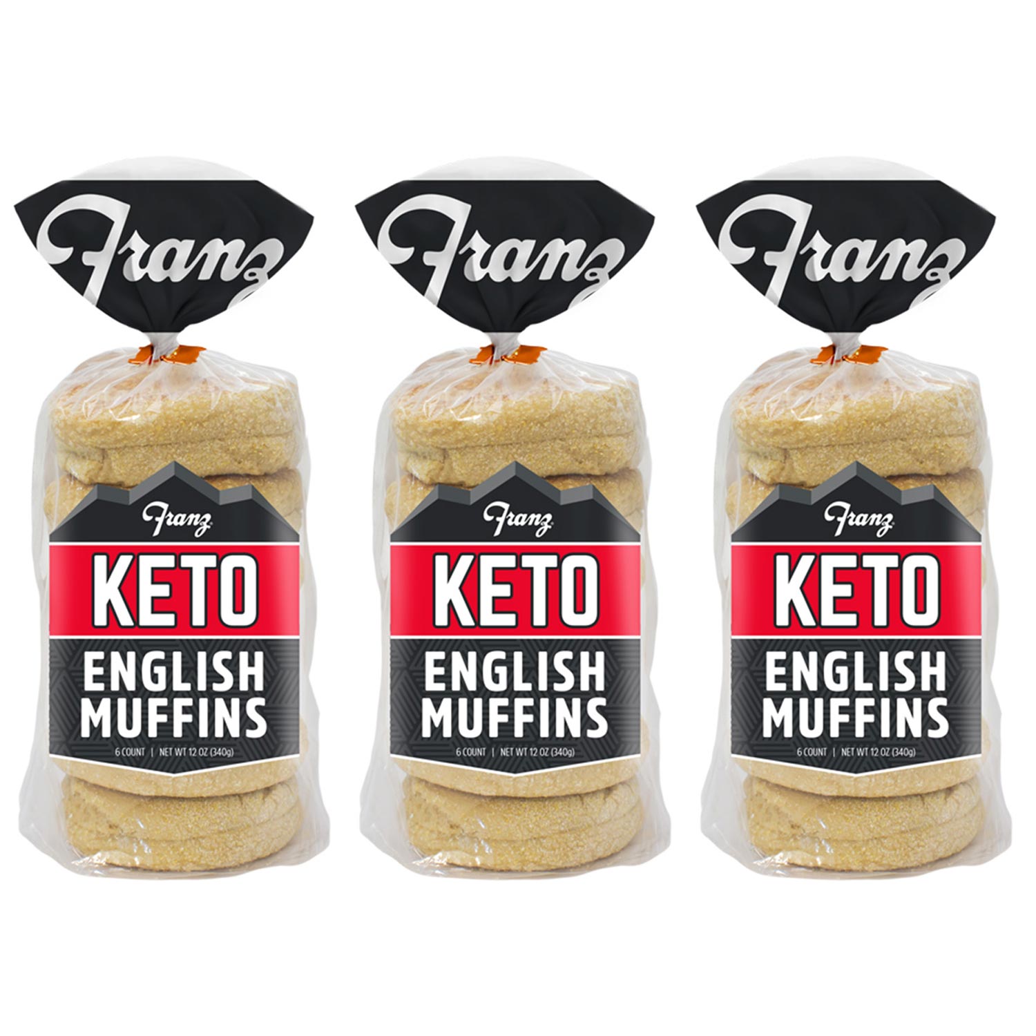 Franz Keto English Muffin, 3 Pack, 4g Net Carb, Super Soft, High Protein, High Fiber, Low Carb Bread, Freshly Baked, Protein Bre