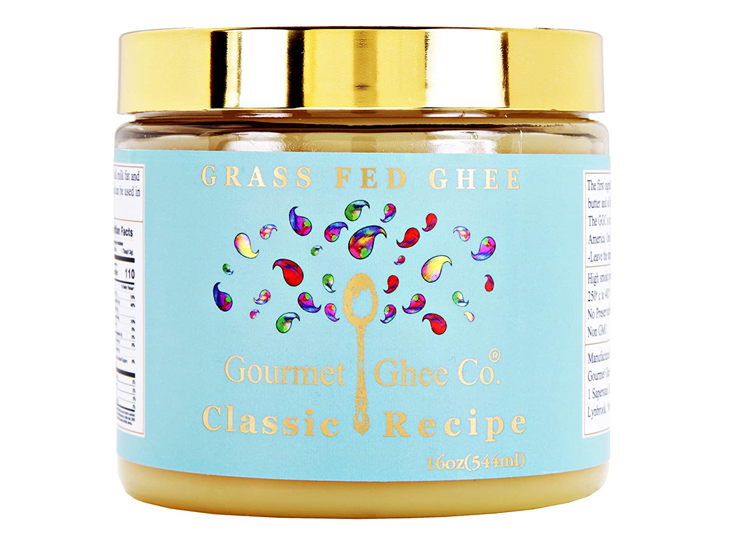 Classic Recipe Ghee Butter, By The Gourmet Ghee Company. Grass Fed, Casein & Lactose Free Ghee, 16oz