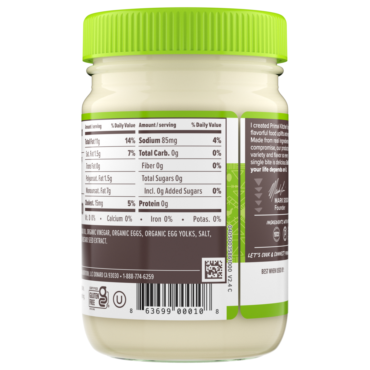Primal Kitchen Original Mayo, Made with Avocado Oil, 12 oz thumbnail 2
