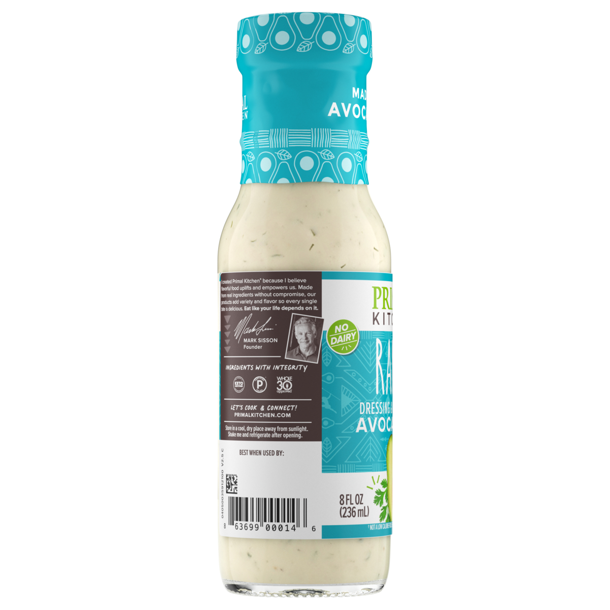 Primal Kitchen Avocado Oil Ranch Dressing & Marinade, 8 fl oz thumbnail 2