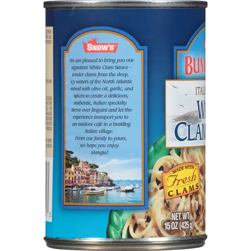 SNOW'S BY BUMBLE BEE Italian Style White Clam Sauce, 15 Ounce Can, Delicious Sauce for Linguini and Other Pasta Varieties thumbnail 4