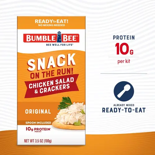 Bumble Bee Snack on the Run Chicken Salad with Crackers kit, Ready to Eat, Spoon Included, Shelf Stable, Pack of 3, 3.5 oz box thumbnail 2