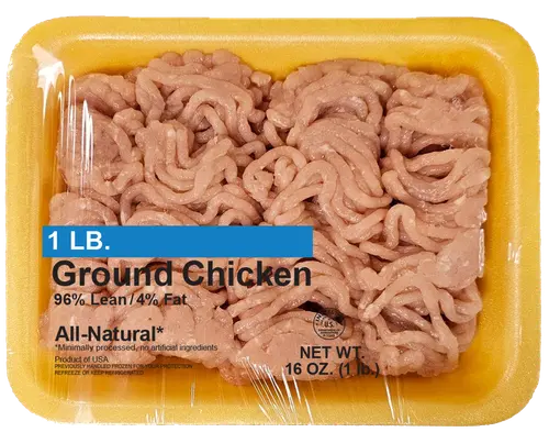 All Natural Ground Chicken 96% Lean, 1 lb, 23g Protein per 4oz Serving, Ground Skinless Chicken