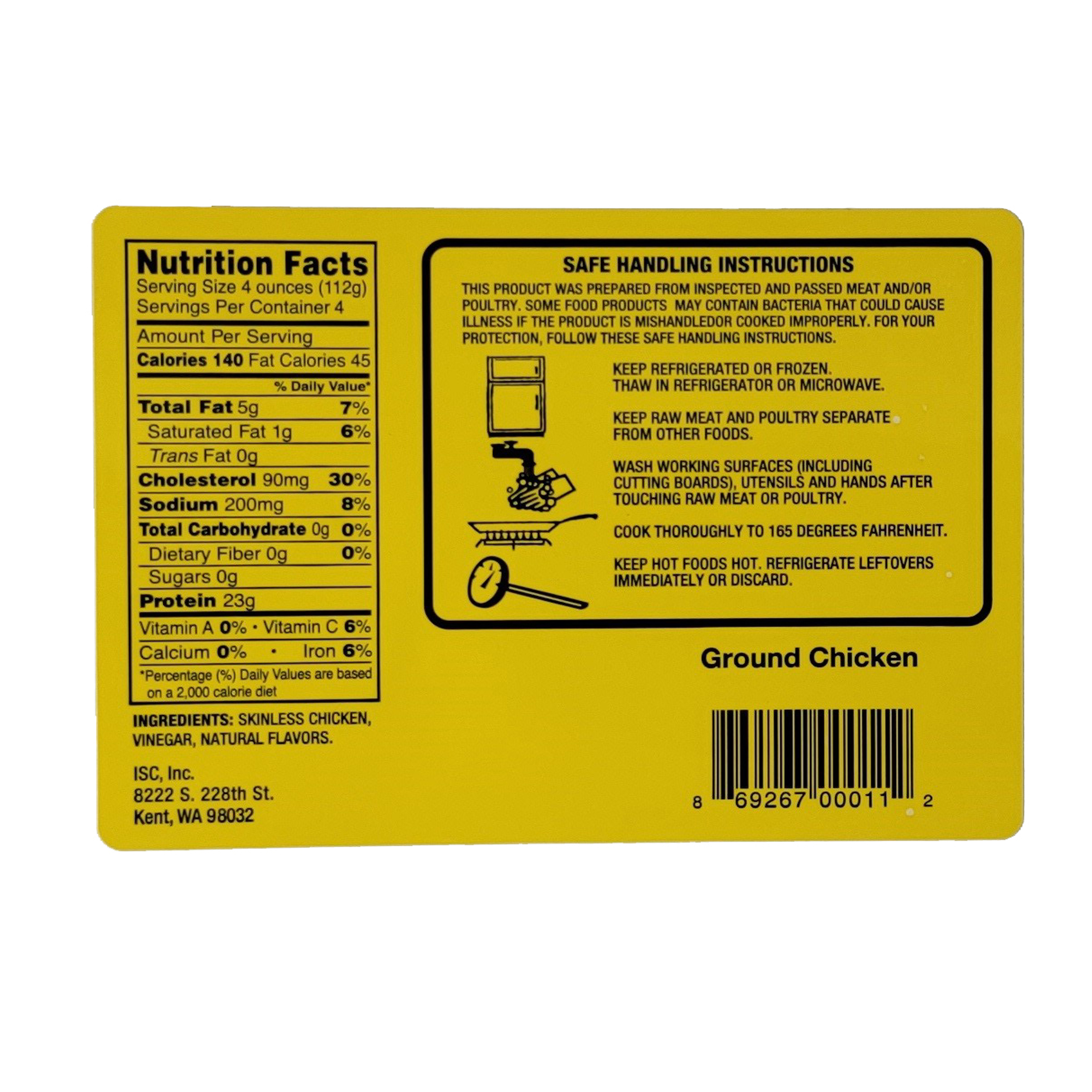 All Natural Ground Chicken 96% Lean, 1 lb, 23g Protein per 4oz Serving, Ground Skinless Chicken thumbnail 4