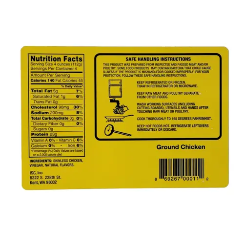 All Natural Ground Chicken 96% Lean, 1 lb, 23g Protein per 4oz Serving, Ground Skinless Chicken thumbnail 4