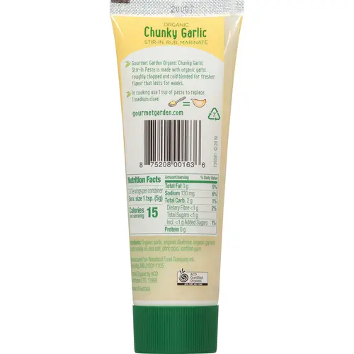 Gourmet Garden Organic Chunky Garlic, 4 oz thumbnail 2