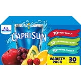 Capri Sun Variety Pack with Fruit Punch, Strawberry Kiwi & Pacific Cooler Juice Box Pouches, 30 ct Box, 6 fl oz Pouches
