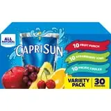 Capri Sun Variety Pack with Fruit Punch, Strawberry Kiwi & Pacific Cooler Juice Box Pouches, 30 ct Box, 6 fl oz Pouches