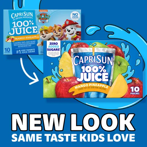 Capri Sun 100% Juice Mango Pineapple Juice Box Pouches, 10 ct Box, 6 fl oz Pouches thumbnail 2