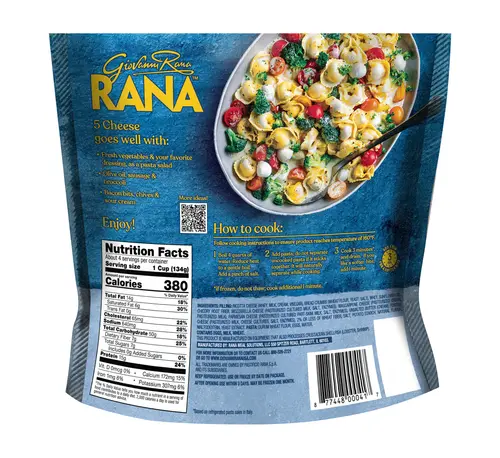 Giovanni Rana Tortellini 5 Cheese Premium Flat Cut Pasta Bag (Family Size, 18oz), Refrigerated thumbnail 3