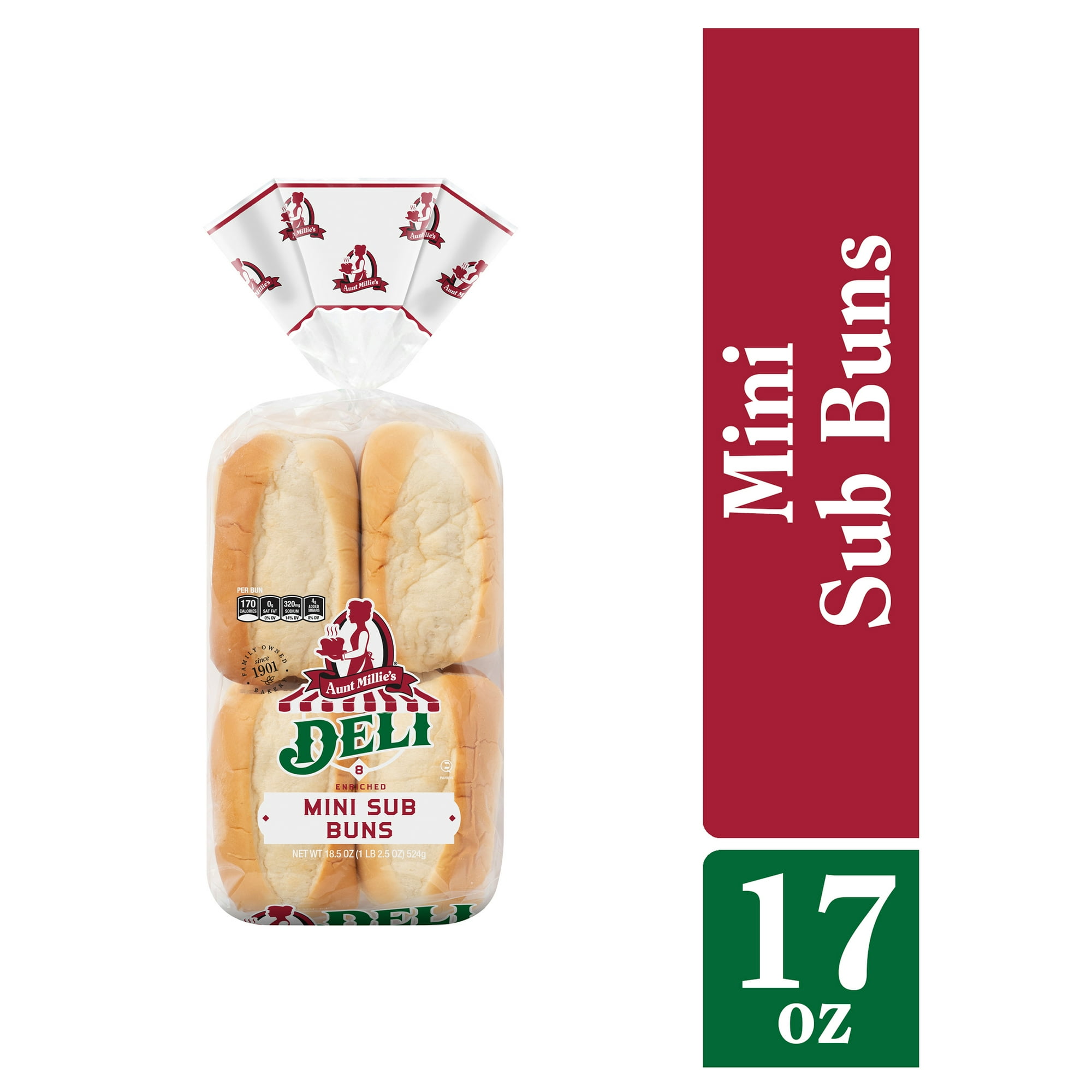 Aunt Millie's Deli Mini Sub Buns, 8 Count, 18.5 oz (Pack of 2) thumbnail 2