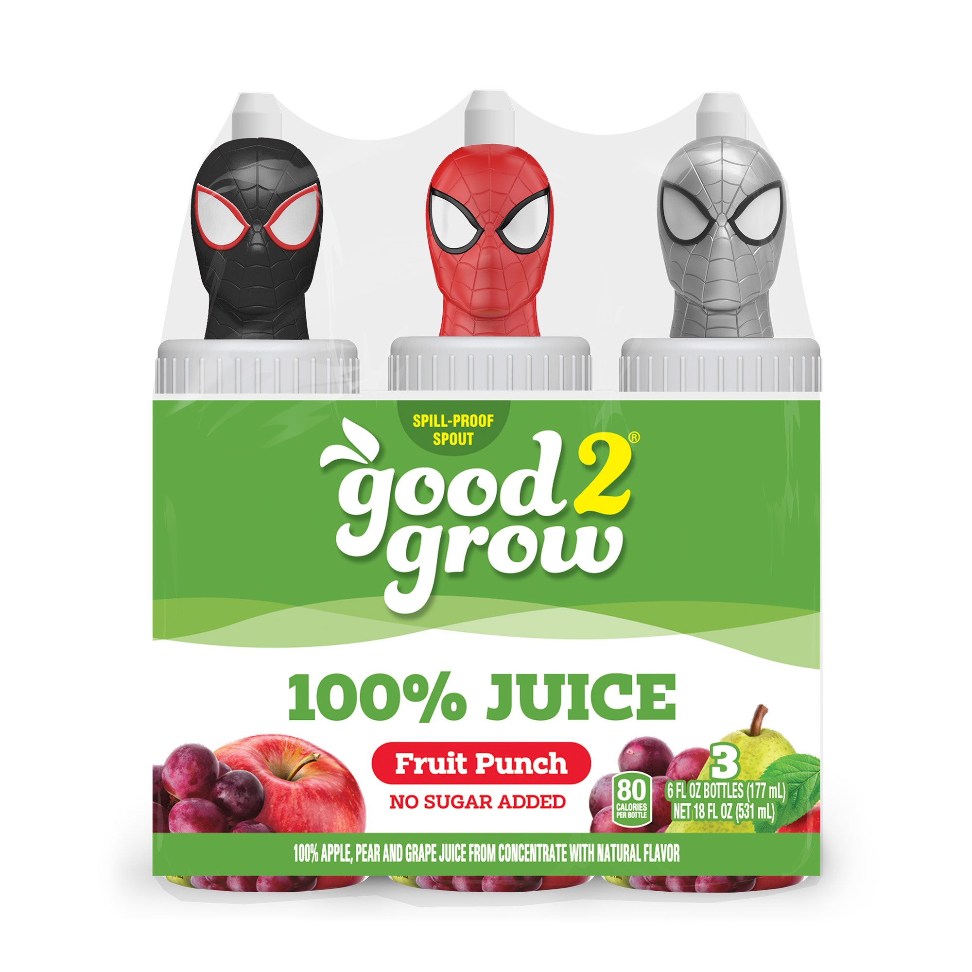 good2grow 6oz 100% Fruit Punch Juice 3 pack (Character Tops Vary)