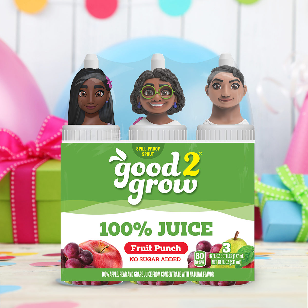 good2grow 6oz 100% Fruit Punch Juice 3 pack (Character Tops Vary) thumbnail 3