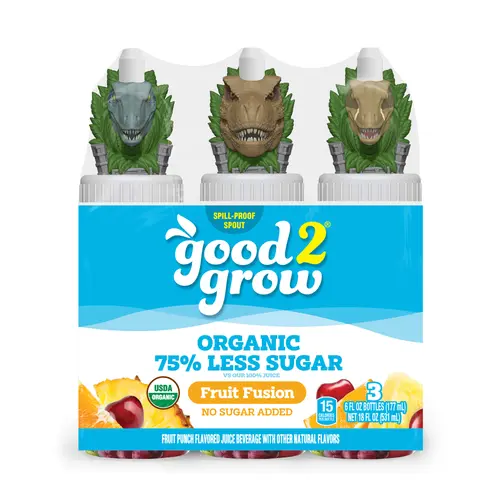 good2grow 6oz Organic Low Sugar Fruit Fusion Juice 3 Pack (Character Tops Vary)