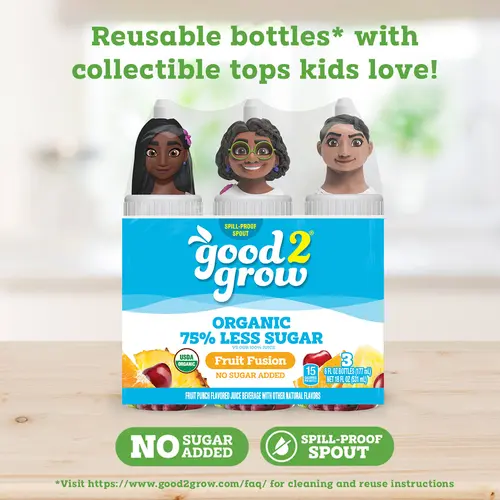 good2grow 6oz Organic Low Sugar Fruit Fusion Juice 3 Pack (Character Tops Vary) thumbnail 2