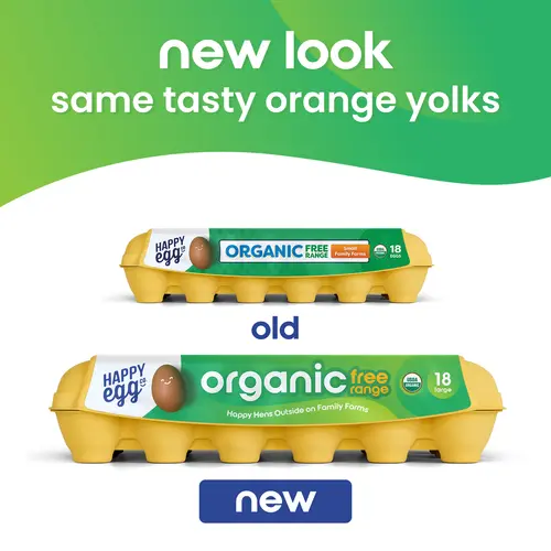Happy Egg Co Organic Free-Range Large Brown Eggs, 18 Count thumbnail 2