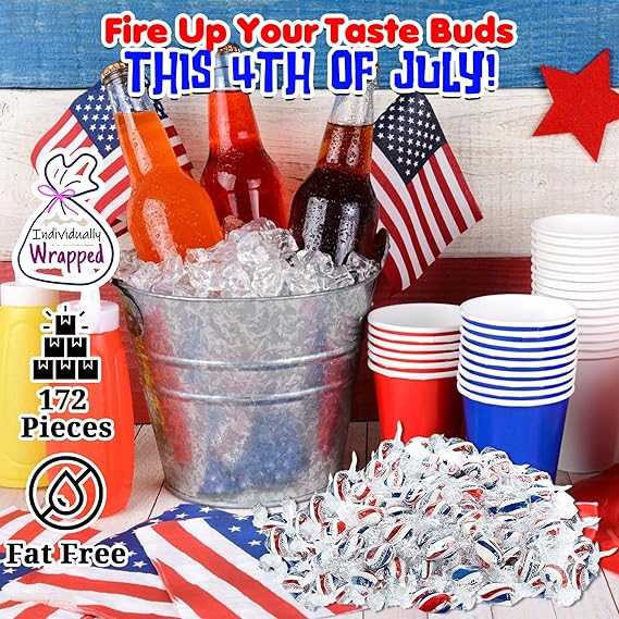 Patriotic Twist Mints, 4th of July, Memorial Day, Labor Day, USA, Parade Candy, Individually Wrapped, Approx. 172 Pieces, 2 lbs thumbnail 3