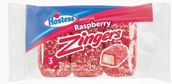 Hostess Raspberry Zingers, Raspberry and Coconut, Sponge Cake, Single Serve, 4.02 oz., 3 Count Wide