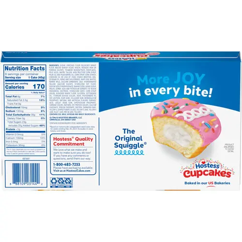 Hostess Cupcakes, Frosted Sugar Cookie Artificially Flavored Snack Cakes, 12.7 Oz. Box (8 Ct., Individually Wrapped) thumbnail 3