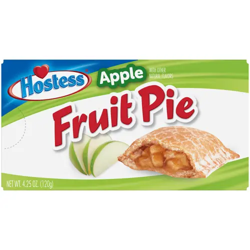Hostess Fruit Pie, Apple Filled, Single Serve, 4.25 oz., 1 Count Wide Regular.  Cardboard Box.