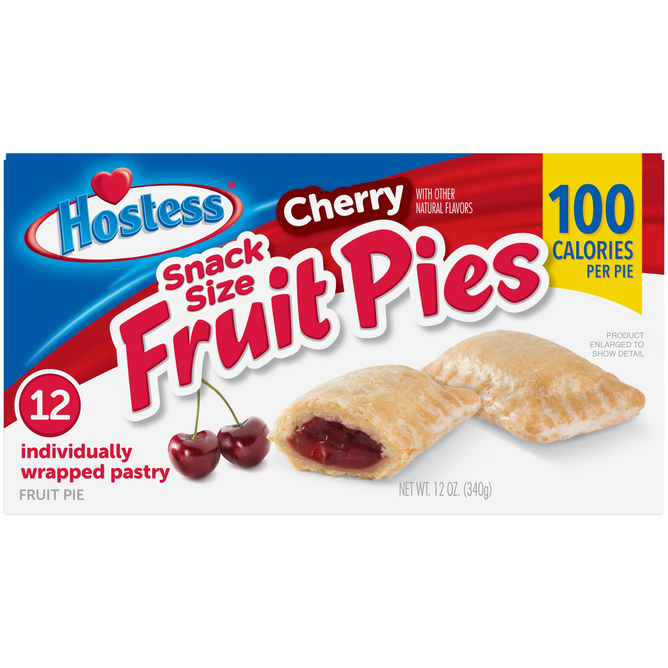 HOSTESS Snack Size Cherry Fruit Pies, 12 Count, 12 oz