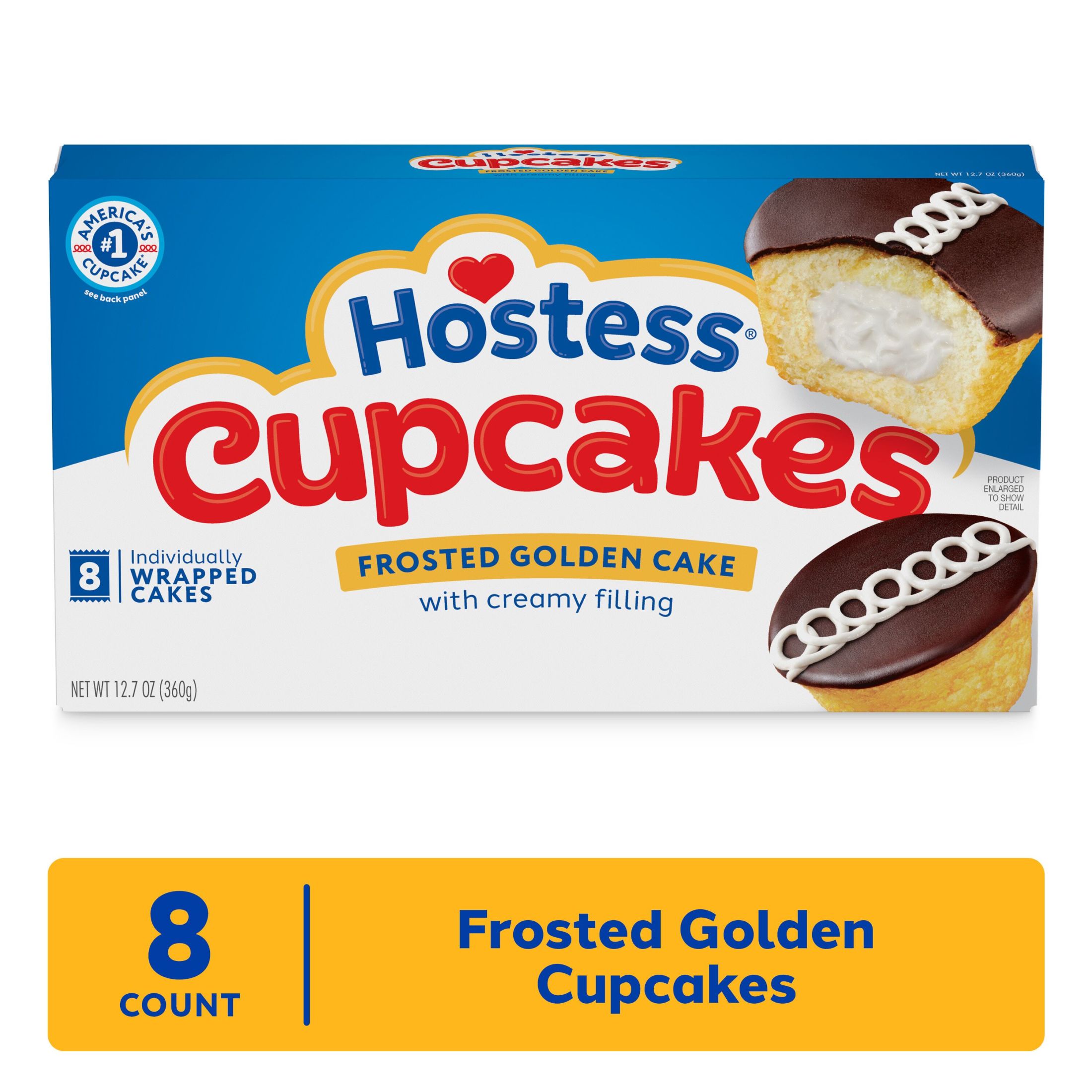 Hostess Cupcakes, Golden Snack Cakes, 12.7 oz Box (8 Ct.) thumbnail 2