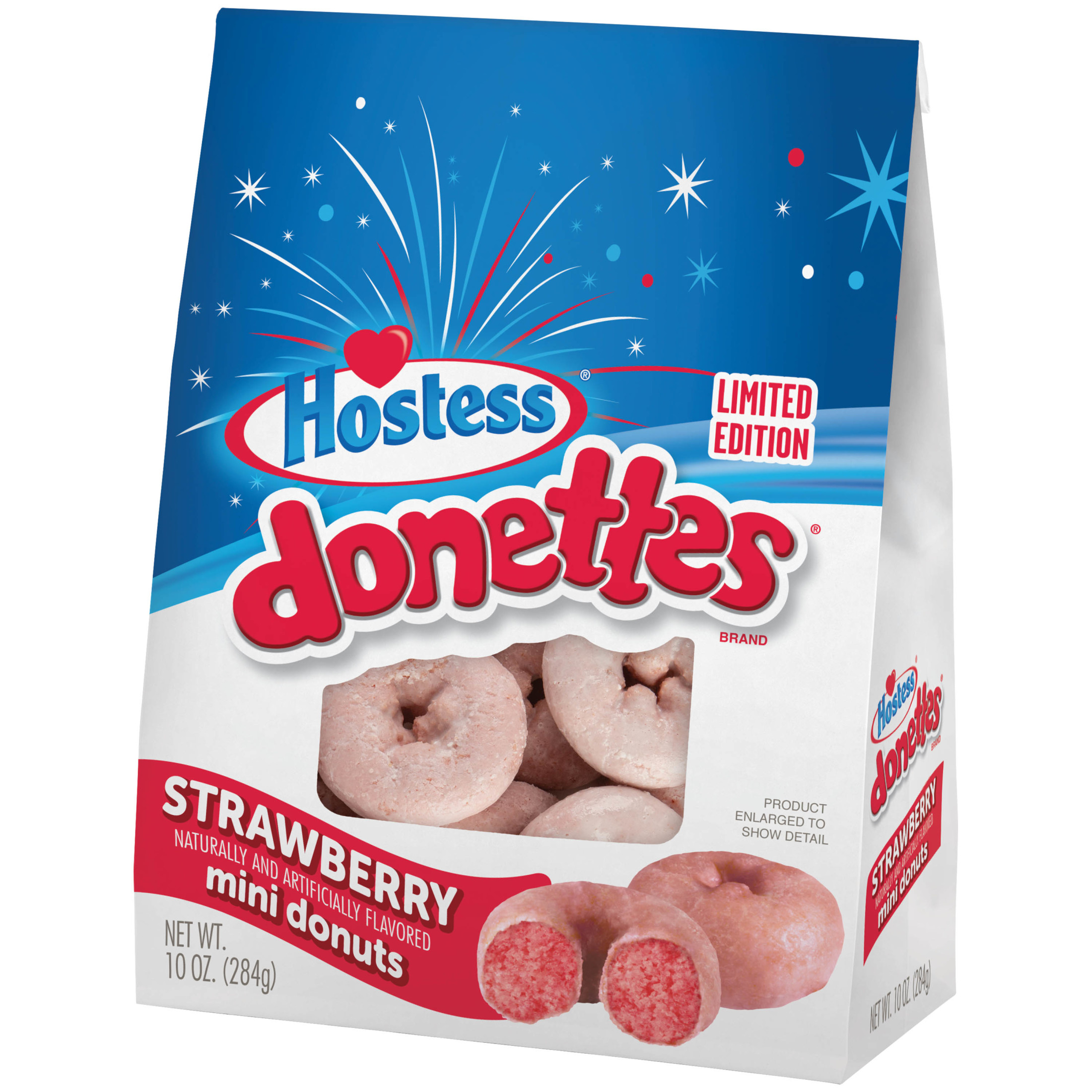 HOSTESS Strawberry Naturally & Artificially Flavored DONETTES, Limited Edition, Mini Glazed Donuts, 10 oz thumbnail 4