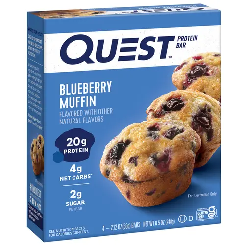 Quest Protein Bar, Blueberry Muffin Flavor, 20g of Protein, Gluten Free, 4 Count thumbnail 3