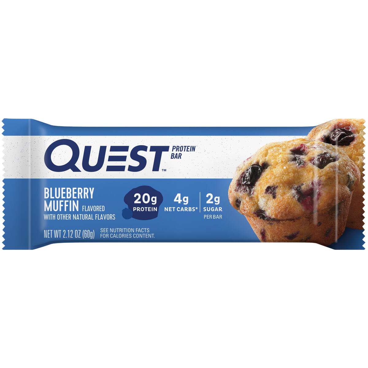 Quest Protein Bar, Blueberry Muffin Flavor, 20g of Protein, Gluten Free, 4 Count thumbnail 4