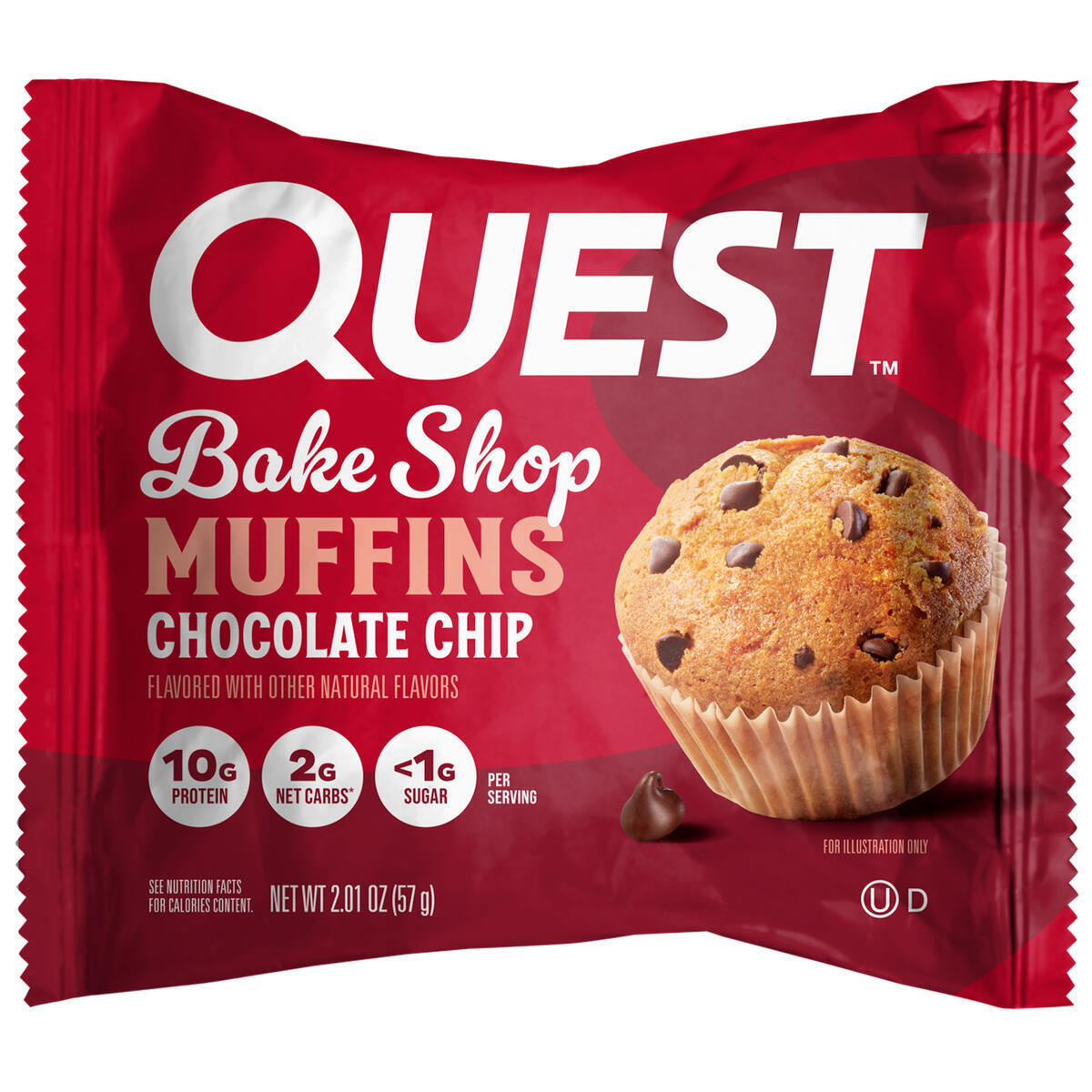Quest Bake Shop Protein Muffins, Chocolate Chip Flavor, 10g Protein, 4 Count thumbnail 3