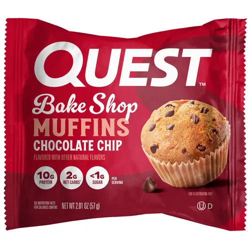Quest Bake Shop Protein Muffins, Chocolate Chip Flavor, 10g Protein, 4 Count thumbnail 3