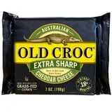 Old Croc Extra Sharp Cheddar Cheese Chunk, 7oz, Refrigerated, Plastic Wrapper