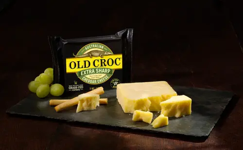 Old Croc Extra Sharp Cheddar Cheese Chunk, 7oz, Refrigerated, Plastic Wrapper thumbnail 3