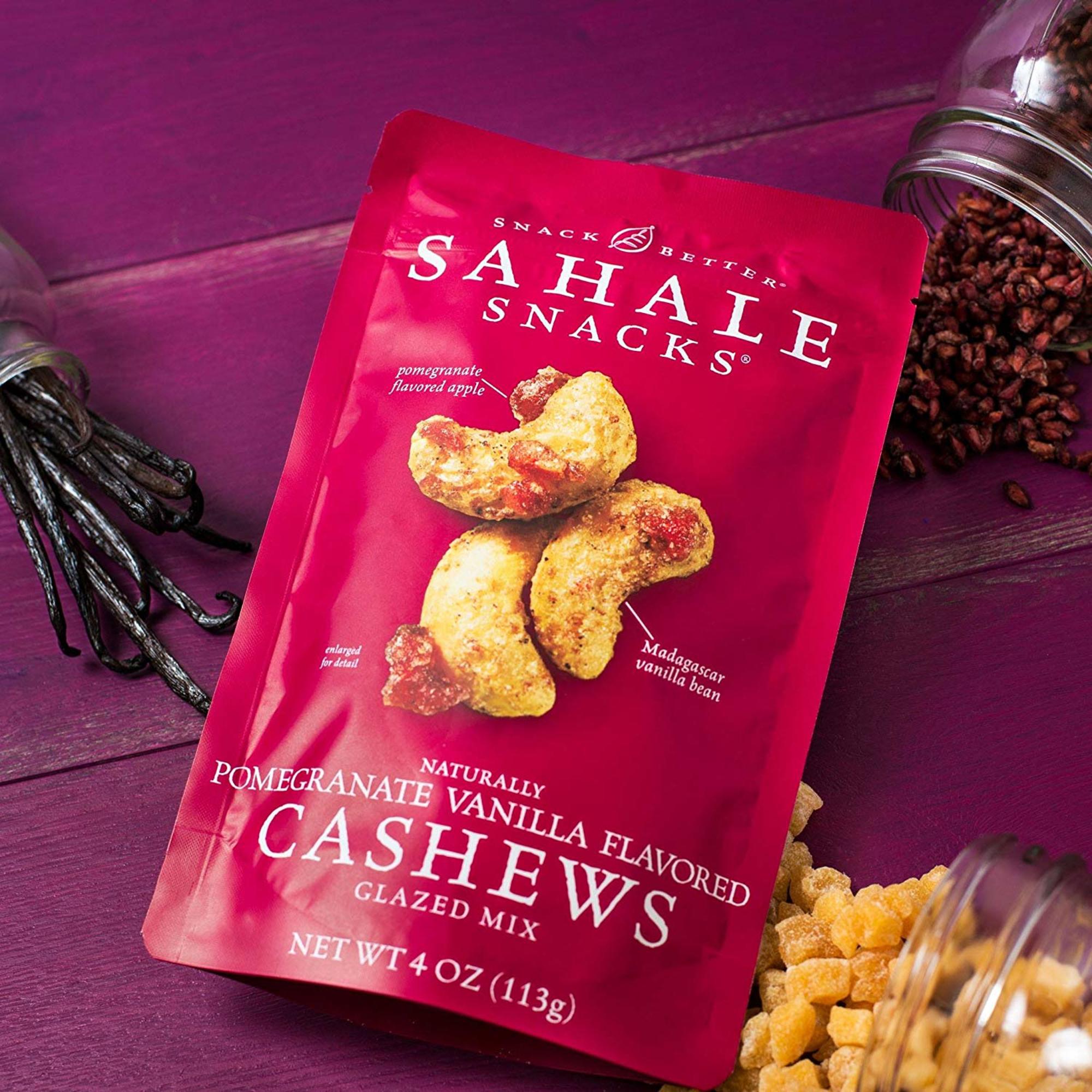 Sahale Snacks Naturally Pomegranate Vanilla Flavored Cashews Glazed Mix, Gluten-Free Snack, 4-Ounce Pouch thumbnail 3