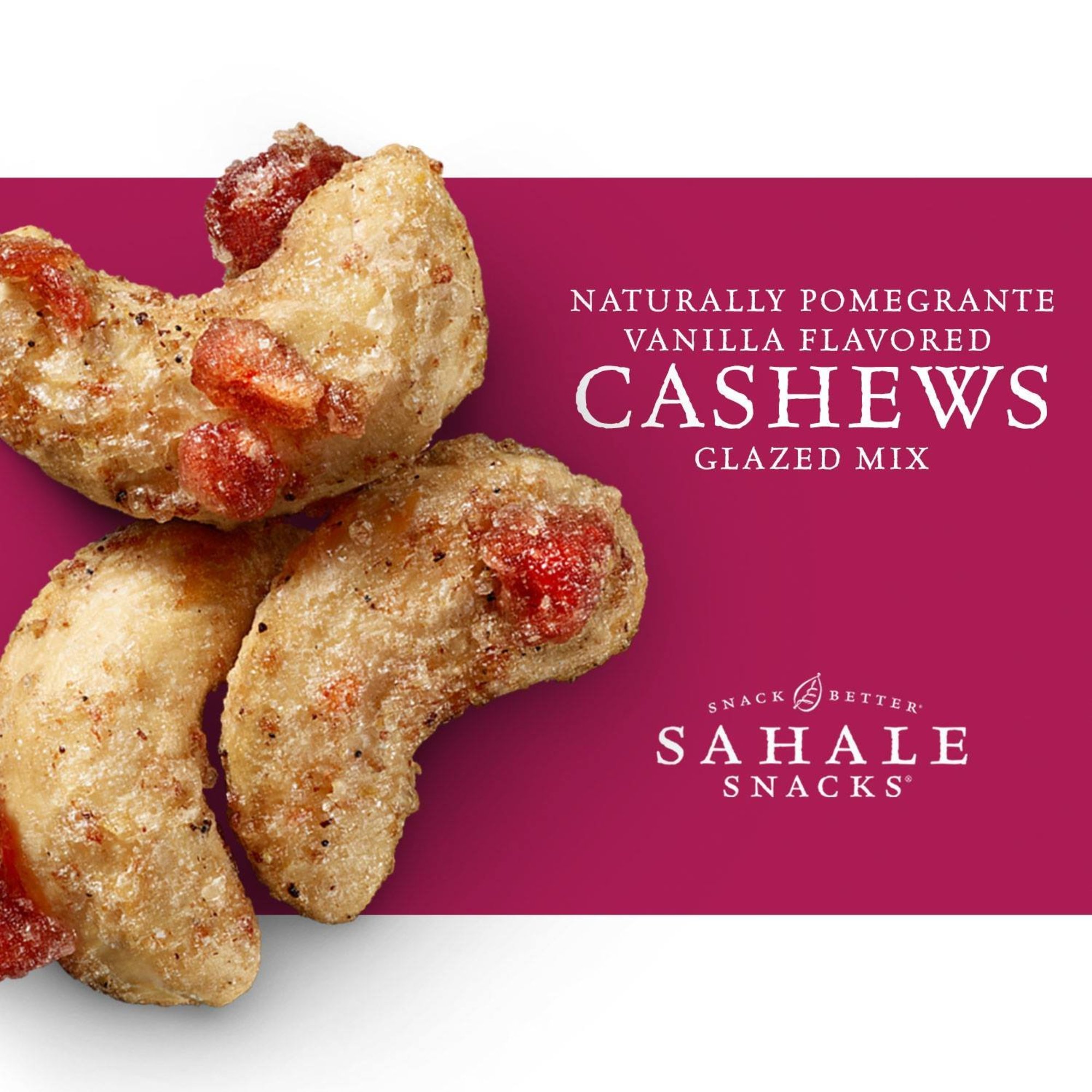 Sahale Snacks Naturally Pomegranate Vanilla Flavored Cashews Glazed Mix, Gluten-Free Snack, 4-Ounce Pouch thumbnail 4