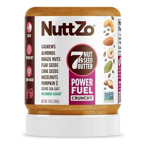 NuttZo Natural Power Fuel Crunchy 7 Nuts & Seeds Butter | Paleo and Keto Friendly | Peanut & Gluten Free, Kosher, No Add