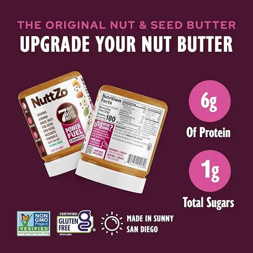 NuttZo Natural Power Fuel Crunchy 7 Nuts & Seeds Butter | Paleo and Keto Friendly | Peanut & Gluten Free, Kosher, No Add thumbnail 2