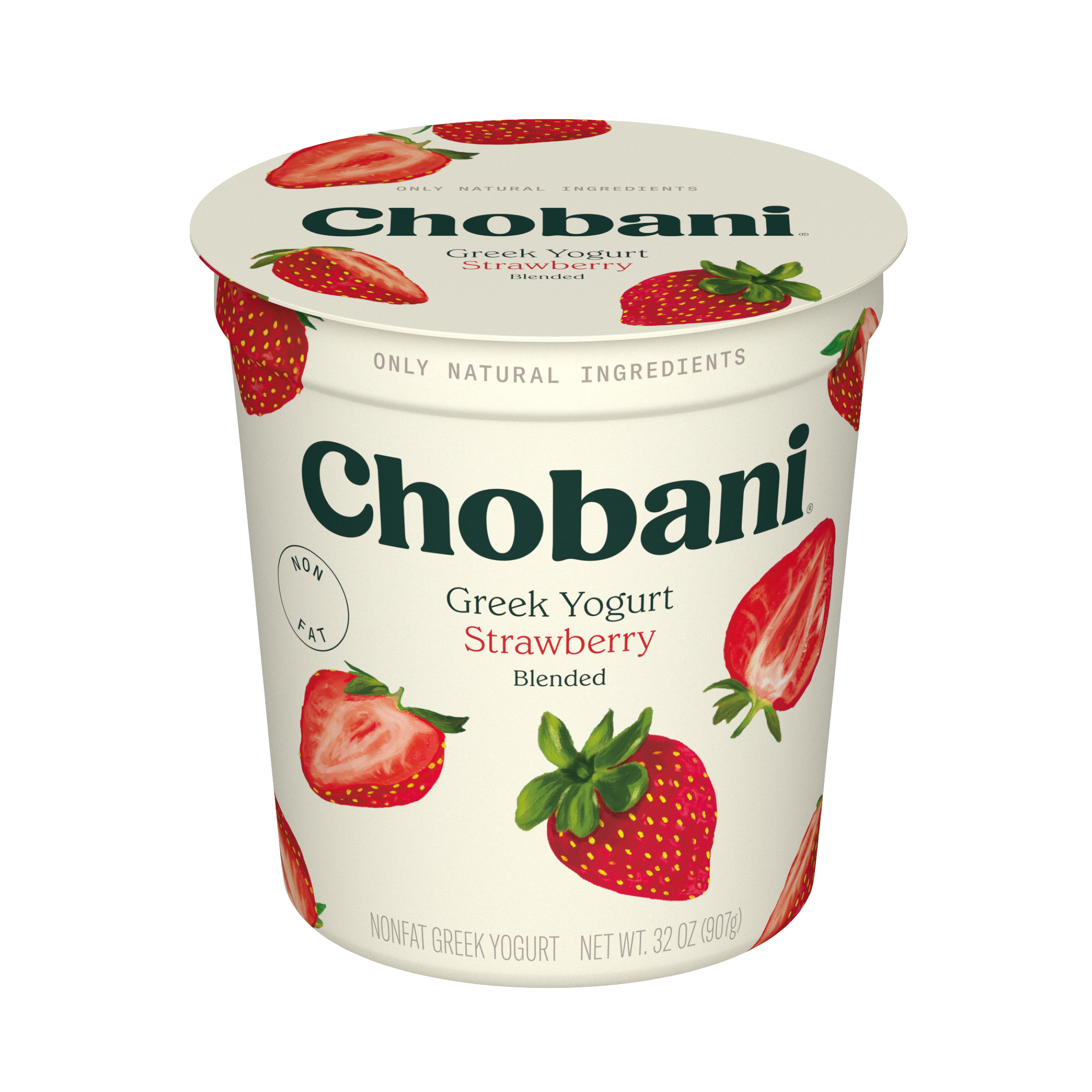 Chobani Non-Fat Greek Yogurt Strawberry Blended 32 oz Tub