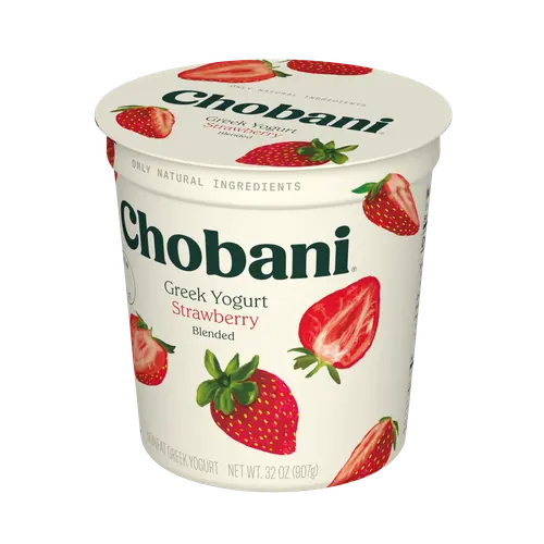 Chobani Non-Fat Greek Yogurt Strawberry Blended 32 oz Tub thumbnail 2