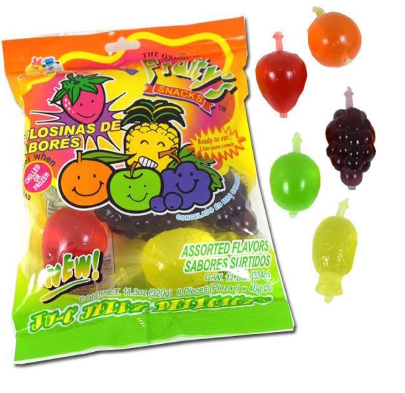 Fruitys Snack TikTok Ju-C Jelly Fruit Candy Bag 12.6 Oz! 5 Flavors Strawberry, Sour Apple, Pineapple, Grape and Orange! Tasty Fr
