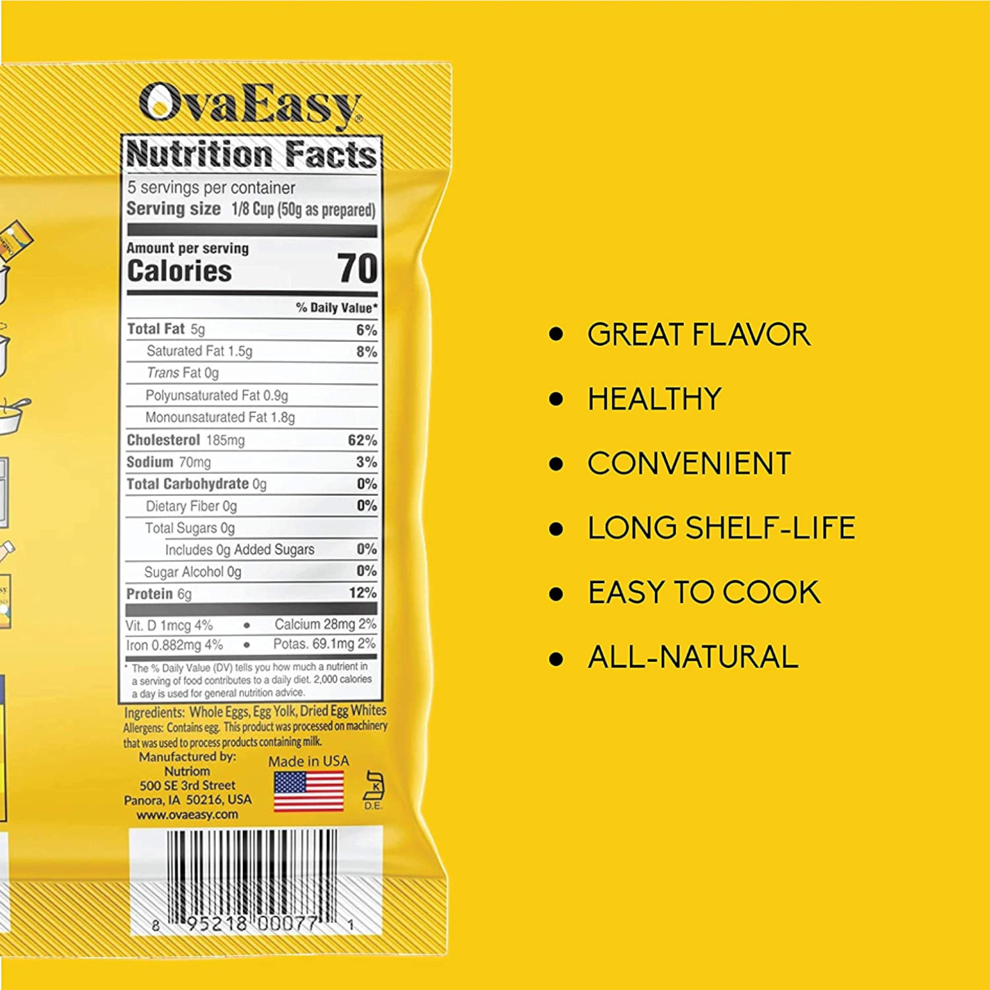 Ovaeasy Ovaeasy Whole Egg Crystals Ovaeasy Whole Egg Crystals-5 5 Eggs Meat Snack thumbnail 2