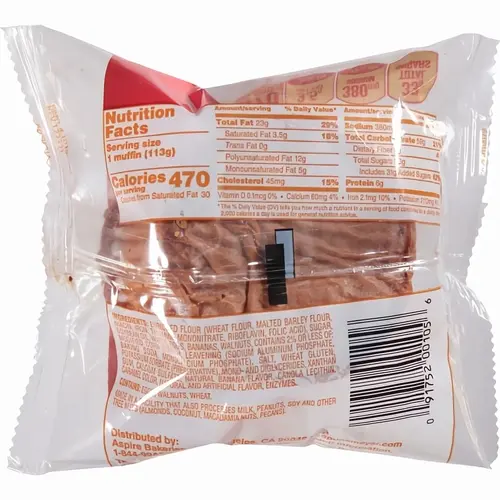 Otis Spunkmeyer Banana Nut Moist Muffin, 4 oz, 3 Count, Shelf Stable thumbnail 4