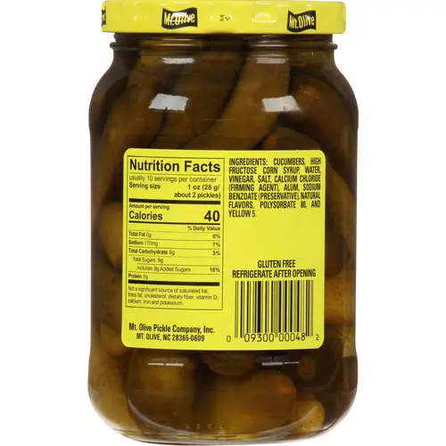 Mt. Olive Sweet Gherkin Pickles, 16 fl oz Jar thumbnail 3
