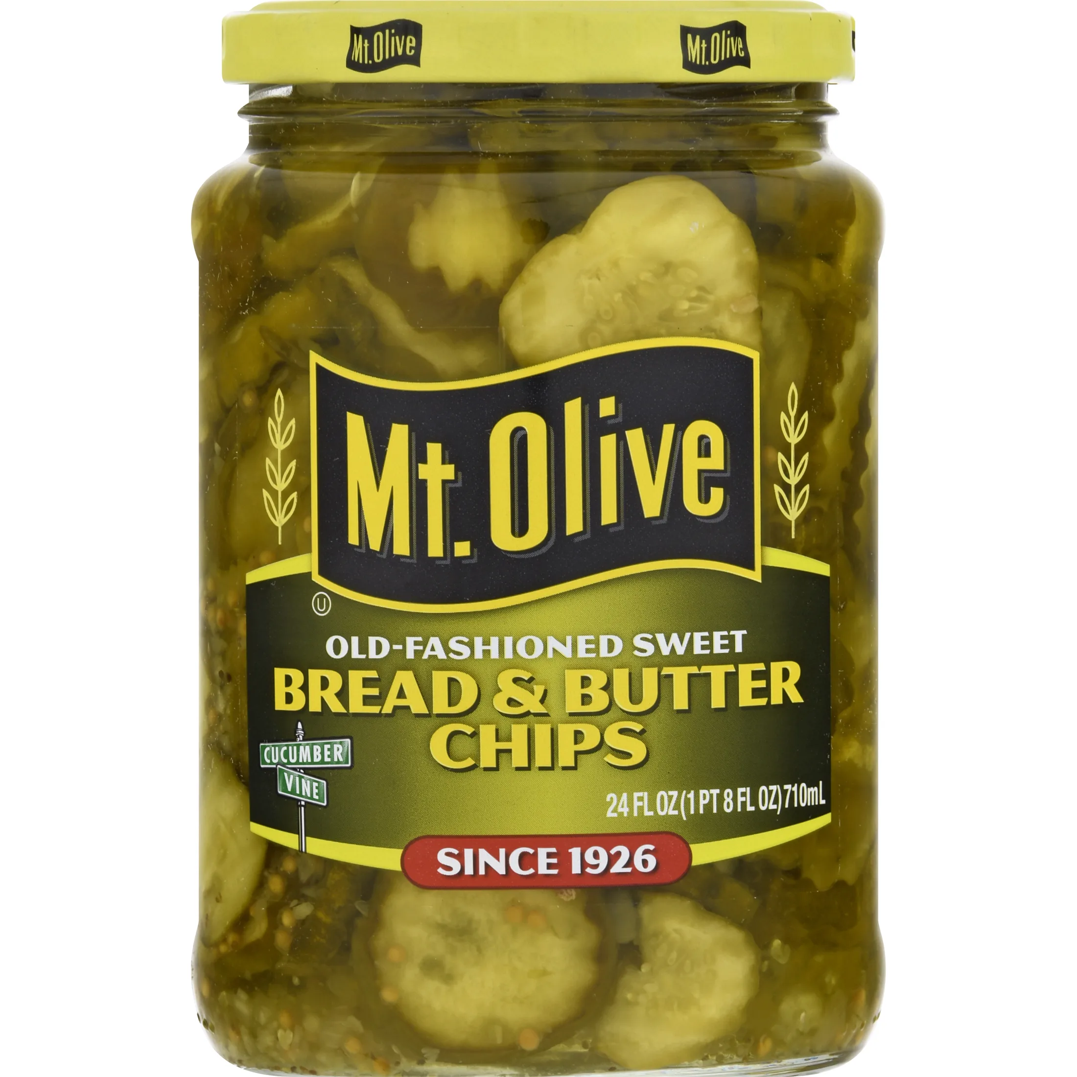 Mt. Olive Sweet Bread & Butter Pickle Chips, 24 fl oz jar