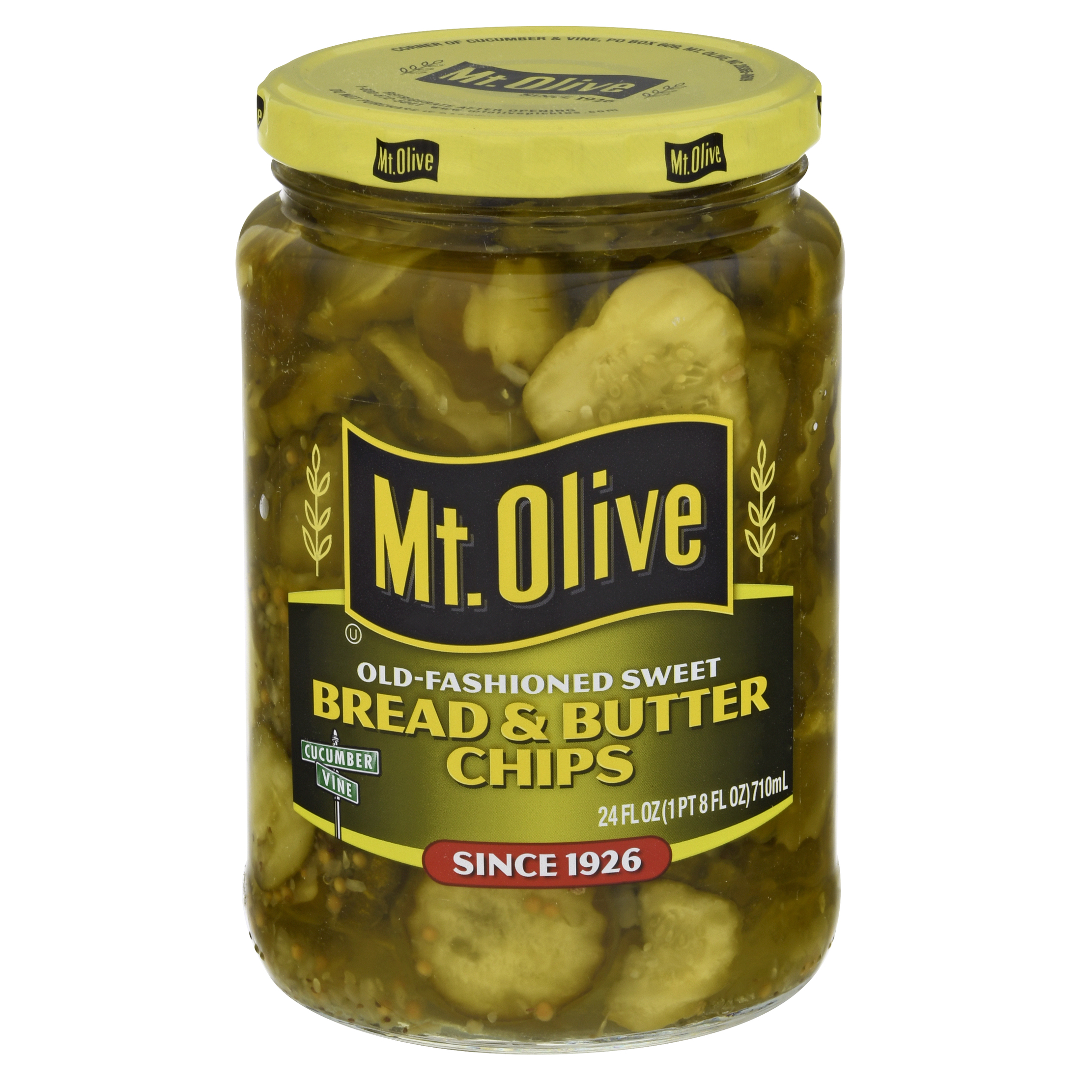 Mt. Olive Sweet Bread & Butter Pickle Chips, 24 fl oz jar thumbnail 2