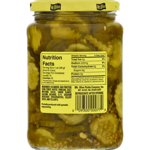 Mt. Olive Sweet Bread & Butter Pickle Chips, 24 fl oz jar thumbnail 3